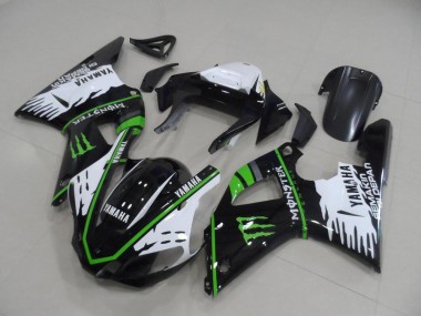 Nero Bianco Verde Monster Kits Carene Moto Yamaha R1 2000-2001
