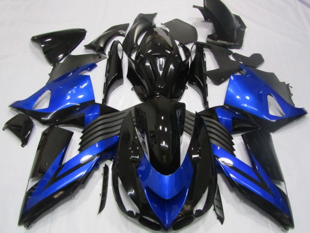 Nero Blu Carene Moto Kawasaki ZX14R ZZR 1400 2006-2011 Nero Blu Carene Moto Kawasaki ZX14R ZZR 1400 2006-2011
