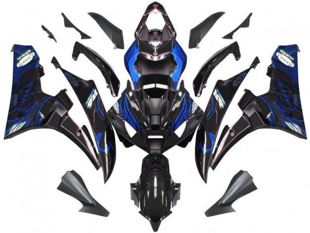 Nero Blu Fiamma Carene Moto Yamaha R6 2006-2007 Nero Blu Fiamma Carene Moto Yamaha R6 2006-2007