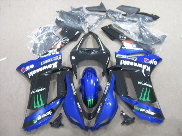 Nero Blu Verde Monster ABS Moto Plastica & Carene Kawasaki ZX6R 2007-2008 Nero Blu Verde Monster ABS Moto Plastica & Carene Kawasaki ZX6R 2007-2008