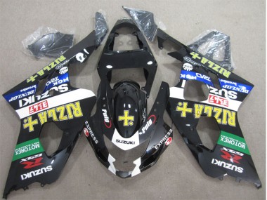 Nero Giallo Rizla ABS Moto Plastica & Carena Suzuki GSXR 600 K4 2004-2005