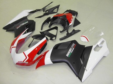 Nero Opaco Bianco Rosso Carene Moto Ducati 848 1098 1198 2007-2014