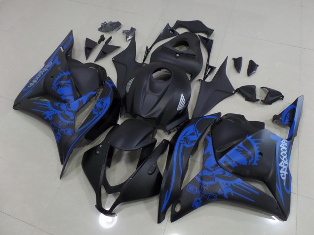 Nero Opaco Blu Cranio Carene Moto Honda CBR 600 RR 2009-2012 Nero Opaco Blu Cranio Carene Moto Honda CBR 600 RR 2009-2012