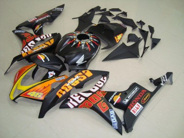 Nero Opaco Rossi Carene Moto Honda CBR 600 RR 2007-2008