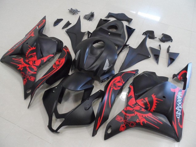 Nero Opaco con Rosso Cranio Carene Moto Honda CBR 600 RR 2009-2012 Nero Opaco con Rosso Cranio Carene Moto Honda CBR 600 RR 2009-2012