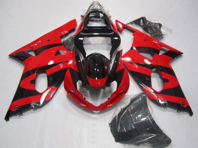 Nero Rosso ABS Kits Carene Moto Suzuki GSXR 750 K1 K2 K3 2001-2003
