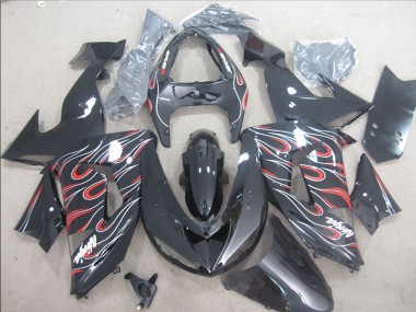 Nero Rosso Bianco Fiamma Ninja Carene Moto Kawasaki ZX10R 2006-2007