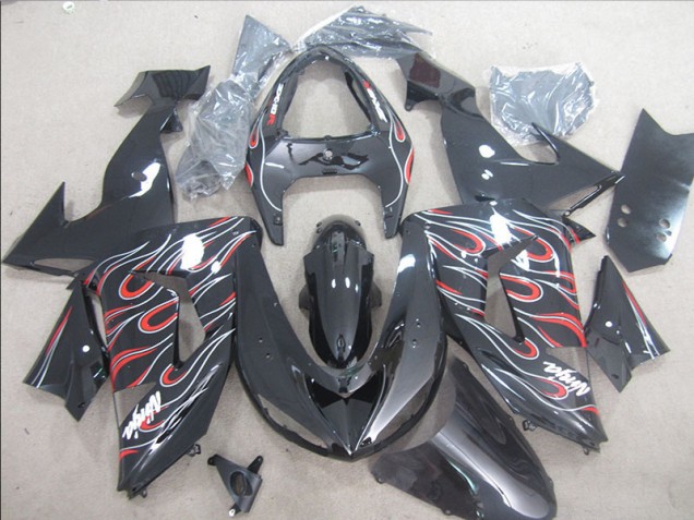Nero Rosso Bianco Fiamma Ninja Carene Moto Kawasaki ZX10R 2006-2007 Nero Rosso Bianco Fiamma Ninja Carene Moto Kawasaki ZX10R 2006-2007