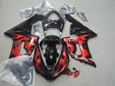 Nero Rosso Carene Moto Kawasaki ZX6R 2005-2006