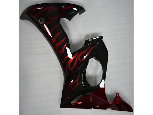 Nero Rosso Fiamma Carena Moto Yamaha R6 2003-2005 Nero Rosso Fiamma Carena Moto Yamaha R6 2003-2005