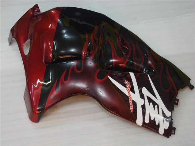 Nero Rosso Fiamma Carene Moto Suzuki GSXR 1300 Hayabusa 1996-2007 Nero Rosso Fiamma Carene Moto Suzuki GSXR 1300 Hayabusa 1996-2007