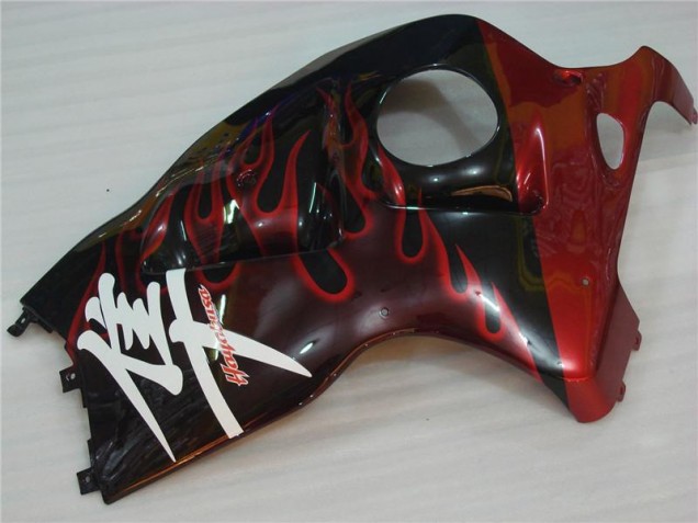 Nero Rosso Fiamma Carene Moto Suzuki GSXR 1300 Hayabusa 1996-2007 Nero Rosso Fiamma Carene Moto Suzuki GSXR 1300 Hayabusa 1996-2007