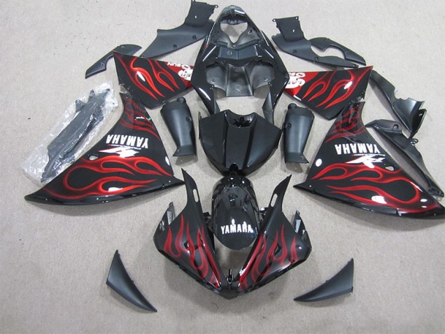 Nero Rosso Fiamma Carene Moto Yamaha R1 2012-2014 Nero Rosso Fiamma Carene Moto Yamaha R1 2012-2014