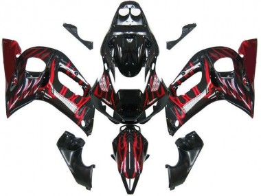 Nero Rosso Fiamma Carene Moto Yamaha R6 1998-2002