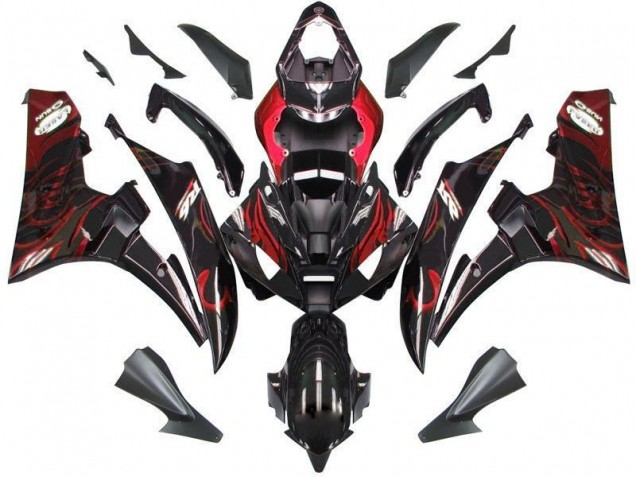 Nero Rosso Fiamma Kits Carene Moto Completa Yamaha R6 2006-2007 Nero Rosso Fiamma Kits Carene Moto Completa Yamaha R6 2006-2007