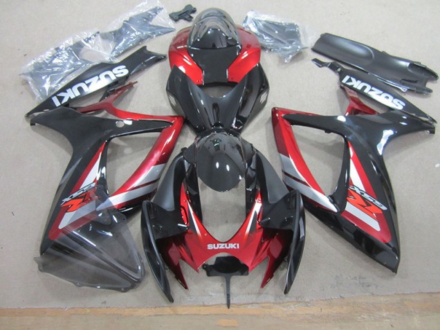 Nero Rosso Kit Carenatura Moto Completa Suzuki GSXR 750 K6 2006-2007 Nero Rosso Kit Carenatura Moto Completa Suzuki GSXR 750 K6 2006-2007