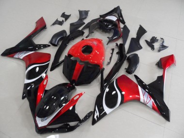 Nero Rosso Lucido Carene Moto Yamaha R1 2007-2008