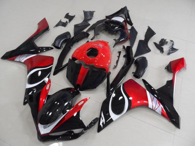 Nero Rosso Lucido Carene Moto Yamaha R1 2007-2008 Nero Rosso Lucido Carene Moto Yamaha R1 2007-2008