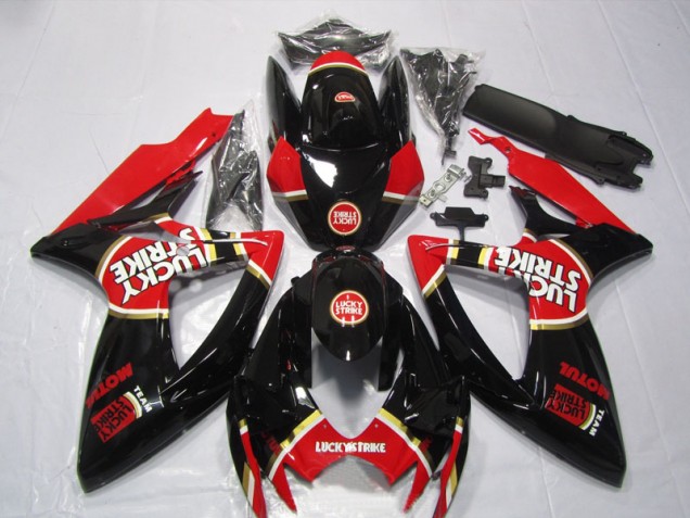 Nero Rosso Lucky Strike Motul Carene Moto Suzuki GSXR 600 K6 2006-2007 Nero Rosso Lucky Strike Motul Carene Moto Suzuki GSXR 600 K6 2006-2007