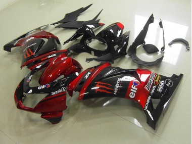 Nero Rosso Monster ABS Kits Carene Moto Kawasaki ZX 250R 2008-2012