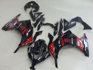 Nero Rosso Monster Carene Moto Kawasaki ZX 300R 2013-2016