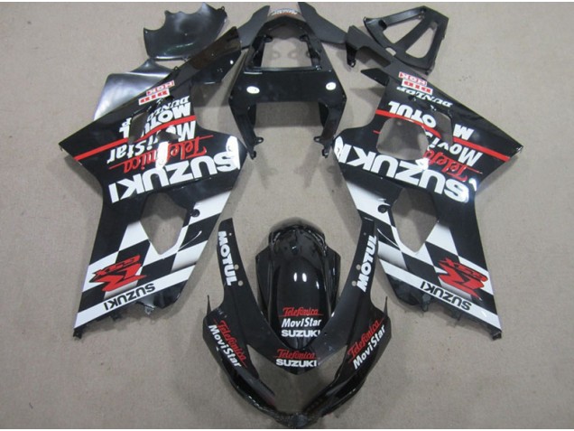 Nero Rosso Telefumia Movistar Carene Moto Suzuki GSXR 600 K4 2004-2005 Nero Rosso Telefumia Movistar Carene Moto Suzuki GSXR 600 K4 2004-2005