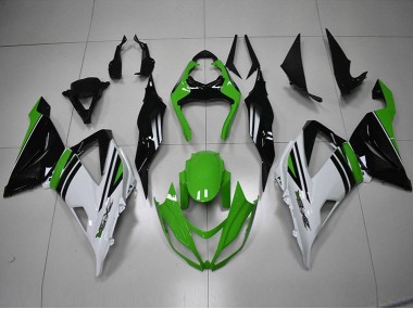 Nero Verde Bianco Carene Moto Kawasaki ZX6R 2013-2018