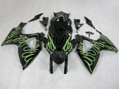 Nero Verde Fiamma Carene Moto Suzuki GSXR 600 K6 2006-2007