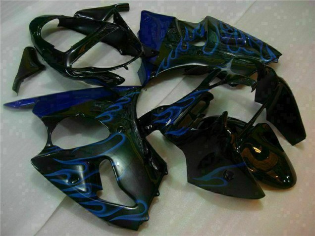 Nero con Blu Fiamma Carene Moto Kawasaki ZX6R 2000-2002