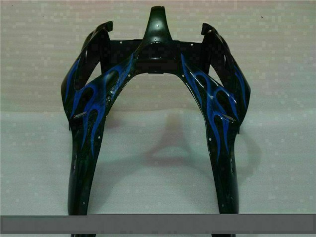 Nero con Blu Fiamma Carene Moto Kawasaki ZX6R 2000-2002