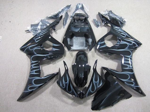 Nero con Fiamma Carene Moto Yamaha R6 2003-2005 Nero con Fiamma Carene Moto Yamaha R6 2003-2005