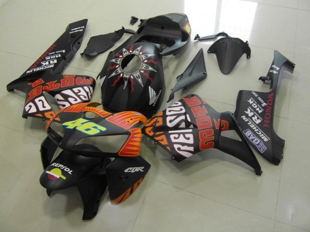 Rossi Nero Opaco Carene Moto Honda CBR 600 RR 2005-2006 Rossi Nero Opaco Carene Moto Honda CBR 600 RR 2005-2006