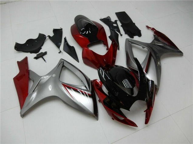 Rosso Argento Carene Moto Suzuki GSXR 600 / 750 K6 2006-2007 Rosso Argento Carene Moto Suzuki GSXR 600 / 750 K6 2006-2007