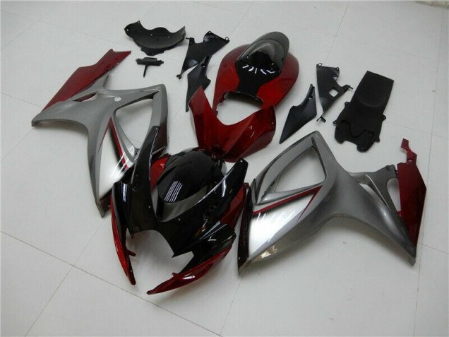 Rosso Argento Carene Moto Suzuki GSXR 600 / 750 K6 2006-2007 Rosso Argento Carene Moto Suzuki GSXR 600 / 750 K6 2006-2007