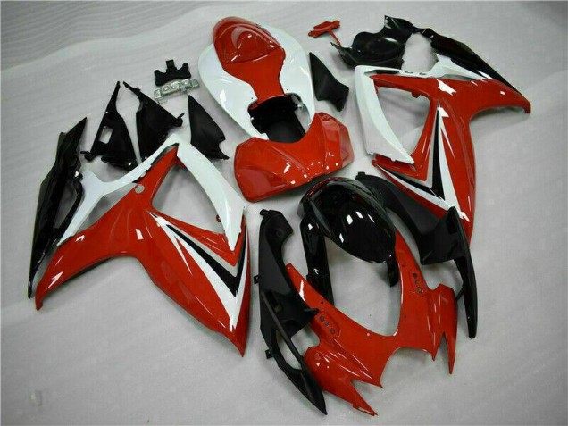 Rosso Bianco ABS Moto Plastica & Moto Carena Suzuki GSXR 600 / 750 K6 2006-2007