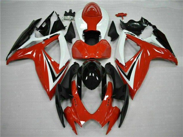 Rosso Bianco ABS Moto Plastica & Moto Carena Suzuki GSXR 600 / 750 K6 2006-2007