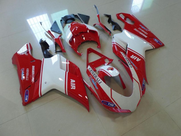 Rosso & Bianco Air Carene Moto Ducati 848 1098 1198 2007-2014 Rosso & Bianco Air Carene Moto Ducati 848 1098 1198 2007-2014