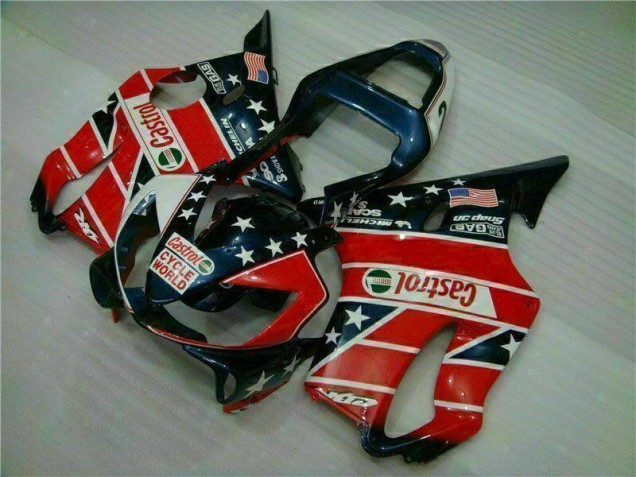 Rosso Bianco Blu Castrol Cycle World Carene Moto Honda CBR 600 F4i 2001-2003 Rosso Bianco Blu Castrol Cycle World Carene Moto Honda CBR 600 F4i 2001-2003