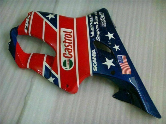 Rosso Bianco Blu Castrol Cycle World Carene Moto Honda CBR 600 F4i 2001-2003 Rosso Bianco Blu Castrol Cycle World Carene Moto Honda CBR 600 F4i 2001-2003