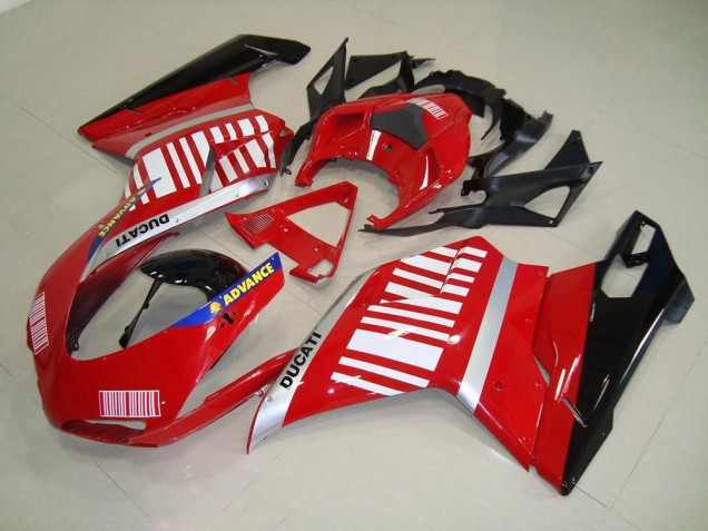 Rosso Bianco Carene Moto & Plastica Moto Ducati 848 1098 1198 2007-2014 Rosso Bianco Carene Moto & Plastica Moto Ducati 848 1098 1198 2007-2014