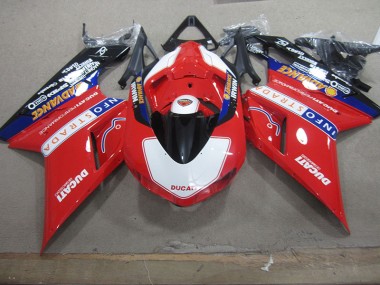 Rosso Bianco Info Strada Carene Moto Ducati 1098 2007-2014