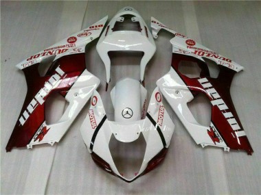 Rosso Bianco Kit Carenatura Moto Completa Suzuki GSXR 1000 K3 2003-2004