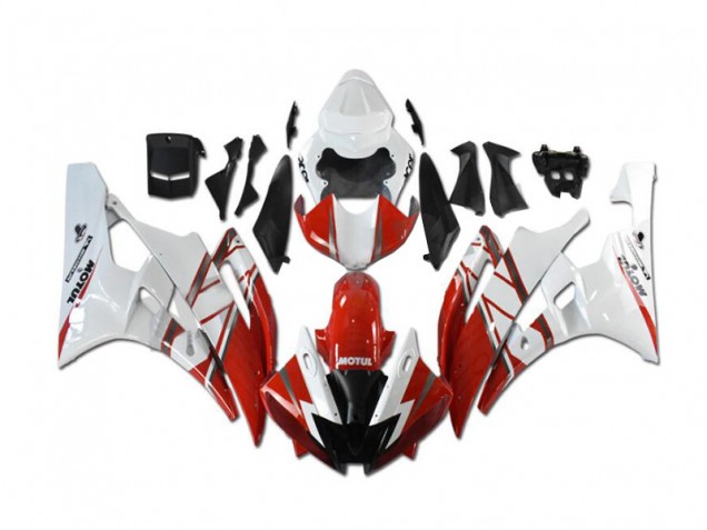 Rosso Bianco Kit Carene Moto Completa Yamaha R6 2006-2007 Rosso Bianco Kit Carene Moto Completa Yamaha R6 2006-2007