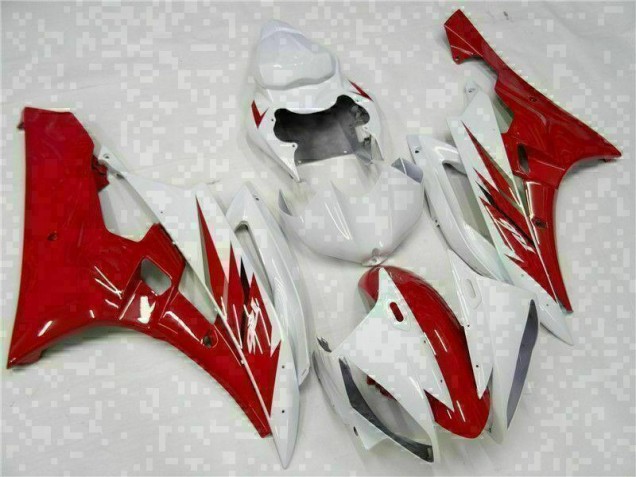 Rosso Bianco Kit Completo Carenatura Moto ABS Yamaha R6 2006-2007 Rosso Bianco Kit Completo Carenatura Moto ABS Yamaha R6 2006-2007
