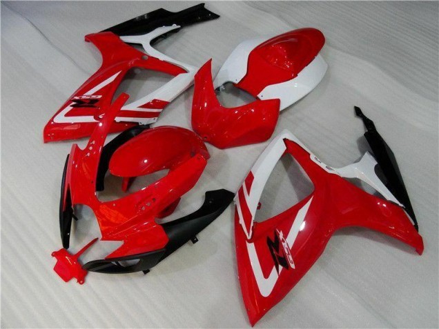 Rosso Bianco Kits Carenatura Moto Iniezione Suzuki GSXR 600 / 750 K6 2006-2007 Rosso Bianco Kits Carenatura Moto Iniezione Suzuki GSXR 600 / 750 K6 2006-2007