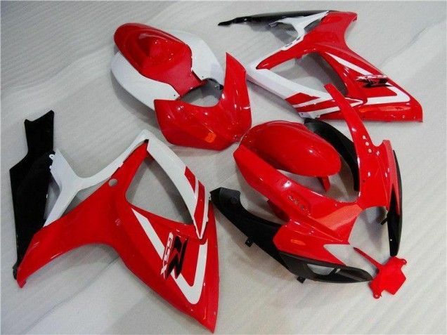 Rosso Bianco Kits Carenatura Moto Iniezione Suzuki GSXR 600 / 750 K6 2006-2007 Rosso Bianco Kits Carenatura Moto Iniezione Suzuki GSXR 600 / 750 K6 2006-2007