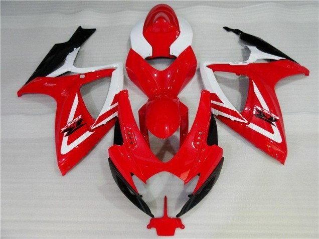 Rosso Bianco Kits Carenatura Moto Iniezione Suzuki GSXR 600 / 750 K6 2006-2007 Rosso Bianco Kits Carenatura Moto Iniezione Suzuki GSXR 600 / 750 K6 2006-2007