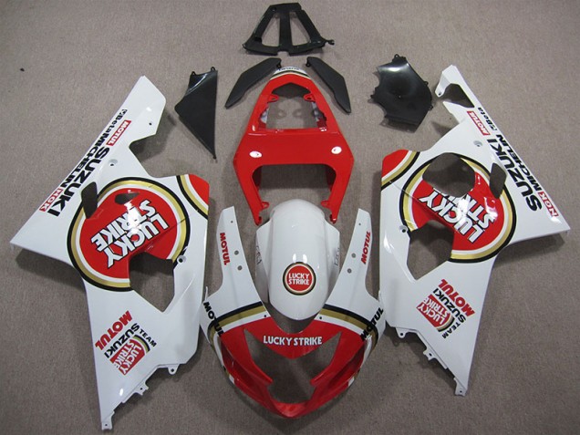 Rosso Bianco Lucky Strike Motul Carene Moto Suzuki GSXR 600 K4 2004-2005 Rosso Bianco Lucky Strike Motul Carene Moto Suzuki GSXR 600 K4 2004-2005