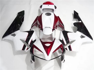 Rosso Bianco Nero Kits Carene Moto Completa Honda CBR 600 RR 2005-2006