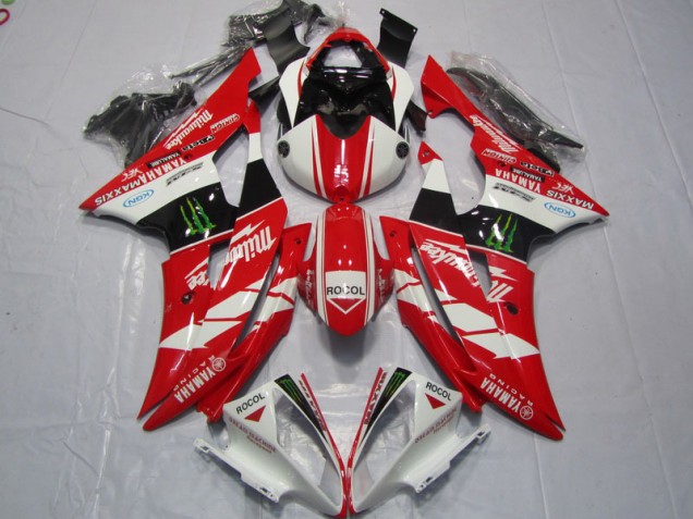 Rosso Bianco Rocol Carene Moto Yamaha R6 2008-2016 Rosso Bianco Rocol Carene Moto Yamaha R6 2008-2016